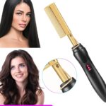2 in 1 Hot Comb Straightener Electric Hair Straightener Hair Curler Wet Dry Use Hair Flat Irons Hot Heating Comb For Hair