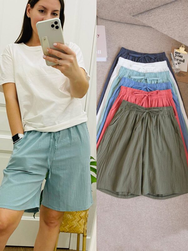 Summer Casual Solid Cotton shorts for women