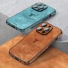 Deer Leather Phone Case For iPhone 14/13/12 Pro Max - Lens Glass Bumper Shockproof - Silicone Cellphone Cover Fundas Coque - ImportsEz - Image 6