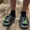 4cm Thick Sole Shark Slippers Women Couple's Indoor And Outdoor Lantern Fish Slides Man‘s Anti Skid Home Cool Shoes - Image 4
