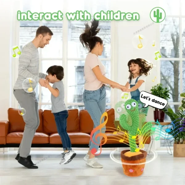 Dancing Cactus 120 Song Speaker Talking Usb Charging Voice Repeat Plush Cactu Dancer Toy Talk Plushie Stuffed Toys For Kids Gift - Image 9