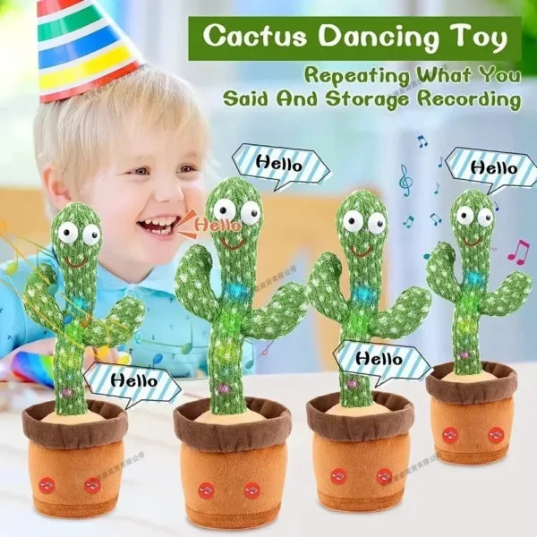 Dancing Cactus 120 Song Speaker Talking Usb Charging Voice Repeat Plush Cactu Dancer Toy Talk Plushie Stuffed Toys For Kids Gift - Image 7